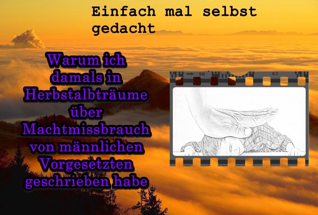 Coverbild mit Überschrift: Warum ich damals in Herbstalbträume über Machtmissbrauch von männlichen Vorgesetzten geschrieben habe