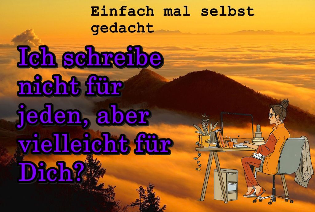 Ich schreibe nicht für jeden, aber vielleicht für Dich? 1 Einfach Mal Selbst Gedacht Einfach Mal Selbst Gedacht von Daira Bär https://einfachmalselbstgedacht.com Titelbild zum Artikel: Ich schreibe nicht für jeden, aber vielleicht für Dich?